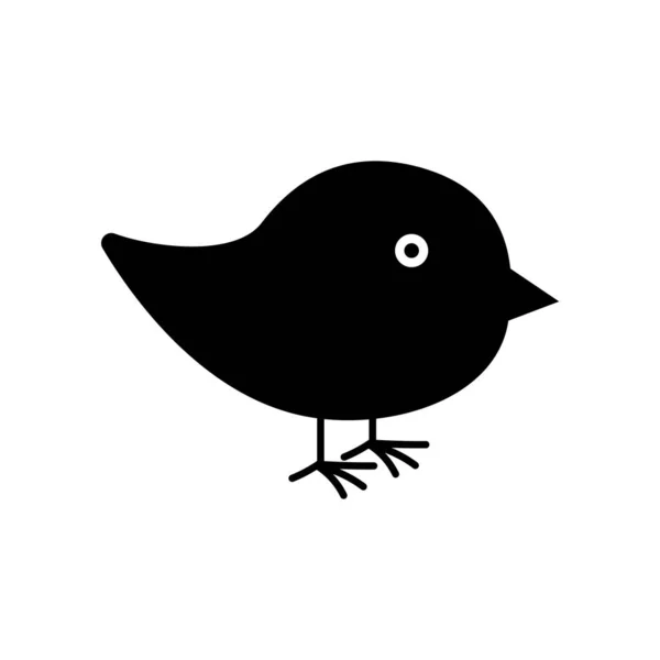 Icono Pájaro Negro Ilustración Vectorial — Archivo Imágenes Vectoriales