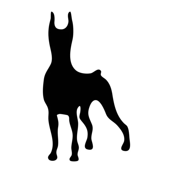 Black Silhouette Dog White Background Vector Illustration Stencil Pet Icon — Stock Vector