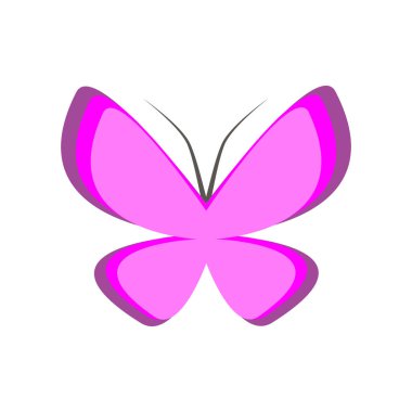 pembe kelebek simgesi, vektör illüstrasyon