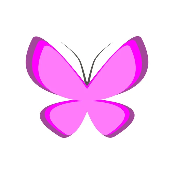 Рожевий Значок Метелика Векторні Ілюстрації — стоковий вектор