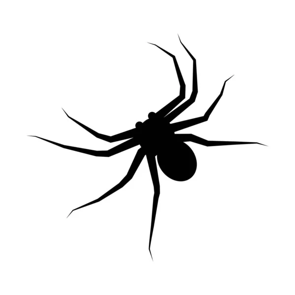 Araignée Noire Silhouette Icône Araignée Isolée Modèle Logo Spider Symbole — Image vectorielle