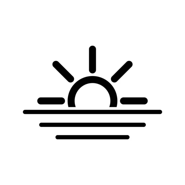Güneş Deniz Soyut Tasarım Dalga Suyu Logo Şablonu Deniz Güneş — Stok Vektör