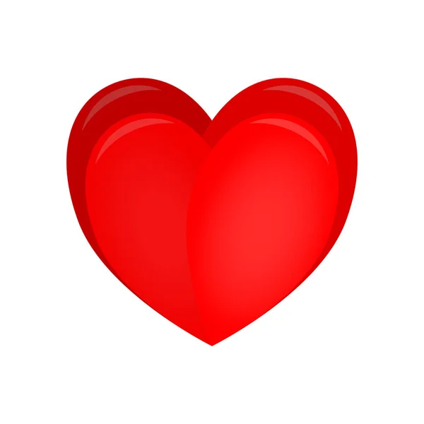 Button Gradient Red Heart Valentine Day Vector Love Symbol — Stock Vector