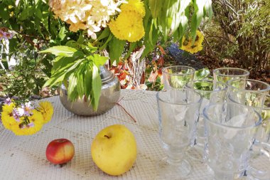 elma ile natürmort, sonbahar gıda