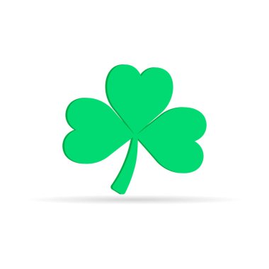 yonca logosu, kalp, vektör illüstrasyon