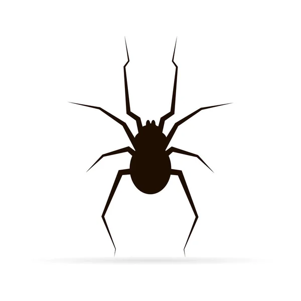 Araignée Noire Silhouette Icône Araignée Isolée Modèle Logo Spider Symbole — Image vectorielle