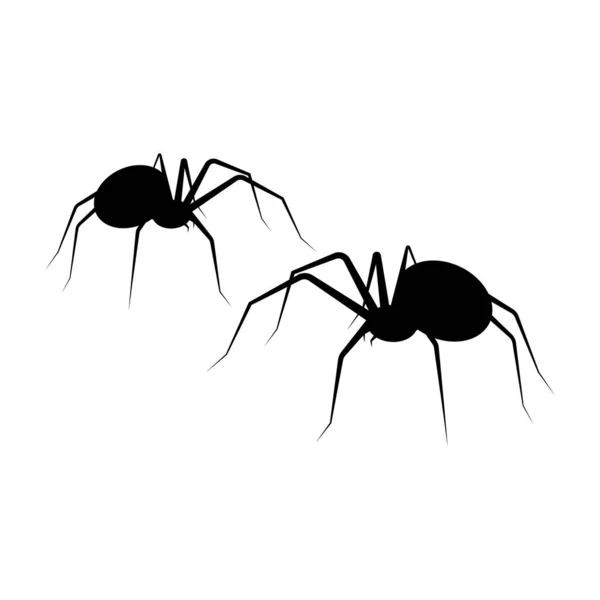 Silhouette Noire Jeu Araignée Icône Isolée Collecte Modèle Logo Spider — Image vectorielle