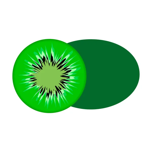 Icono Vector Fruta Kiwi Vector Realista Verde Maduro — Vector de stock