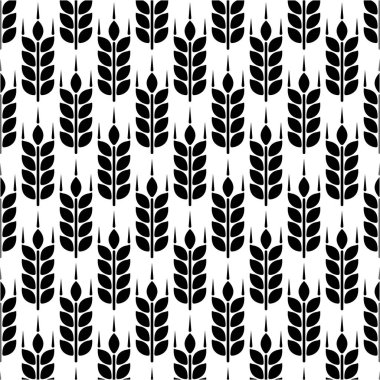 Buğday filizi. Tahıl bitkisi silueti. Buğday deseni. Şablon vektörü.