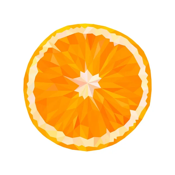 Oranye Realistis Dalam Gaya Grafis Poly Rendah Jeruk Poligonal Diisolasi - Stok Vektor