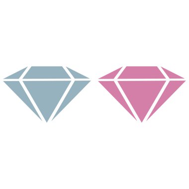 Diamound simgesi. İş geliştirme logosu için vektör şekilleri. Reklam tasarım konsepti, değerli taş simgesi. Kristal sembolü.