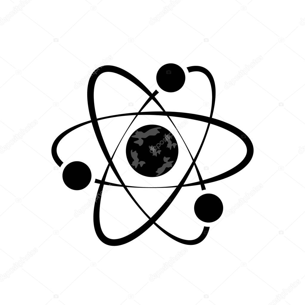 Atom icon. Molecule icon. Logo. Isolated.