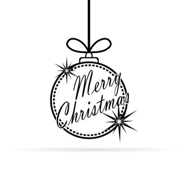 Kar tanesi. Noel balosu. Kutlama tebrik veya hediye kartı. Skeç Noel tebrik. Dekorasyon. Ağaç Topu simgesi. Noel sembolü. Yalıtılmış elemanlar.