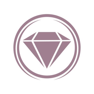 Elmas simgesi. İş geliştirme logosu için vektör şekilleri. Reklam tasarım konsepti, değerli taş simgesi. Kristal sembolü. Düğme.