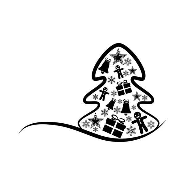 Nouvel Joyeux Noël Divers Ornements Noël Suspendus — Image vectorielle