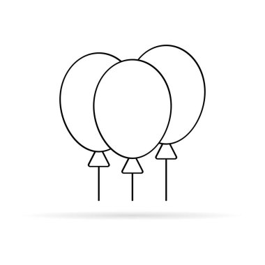 çizgi Ballon simgesi, vektör illüstrasyon