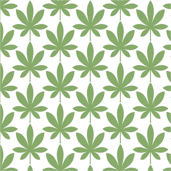 Hoja Cannabis Verde Marihuana Gráficos Patrones Cannabis — Vector de stock