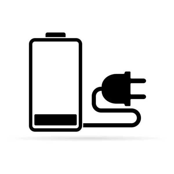 Zwart Batterijpictogram Vector Illustratie — Stockvector