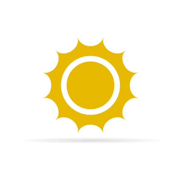Basit Bir Işaret Beyaz Arka Planda Sarı Güneş Simgesi Vektör — Stok Vektör