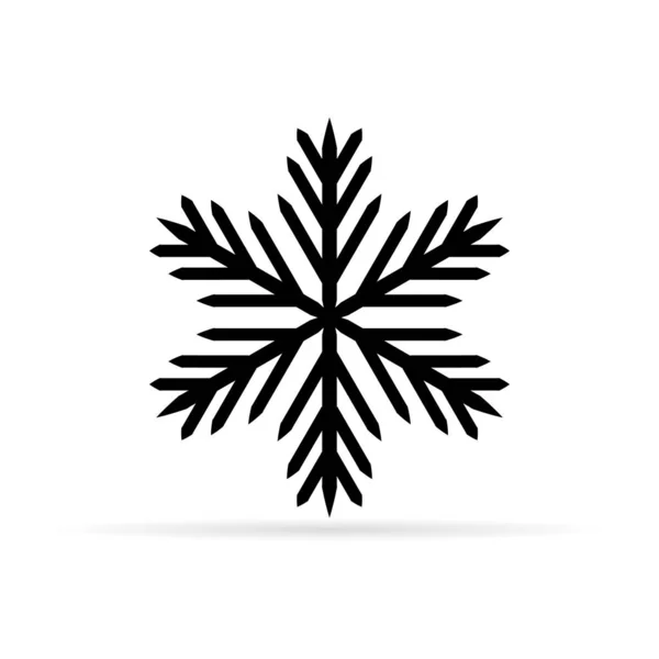 Icône Flocon Neige Emblème Noël Hiver Signe Vectoriel Pochoir Design — Image vectorielle