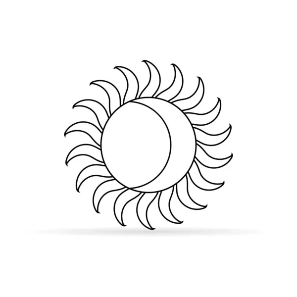Basit Bir Işaret Beyaz Arka Planda Güneş Simgesi Vektör Illustration — Stok Vektör