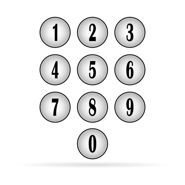 Knappsats Med Nummer För Telefon Användargränssnittets Knappsats Vektor Illustration — Stock vektor