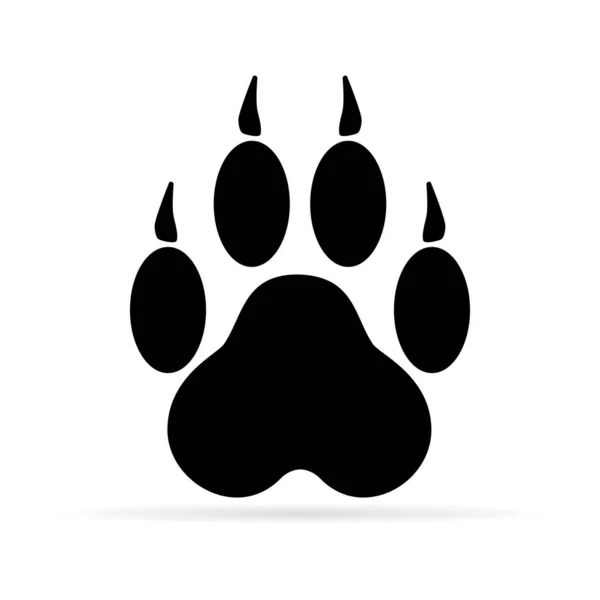 Beyaz arka planda Paw baskı. Paw baskı simgesi. Vektör Illustration.