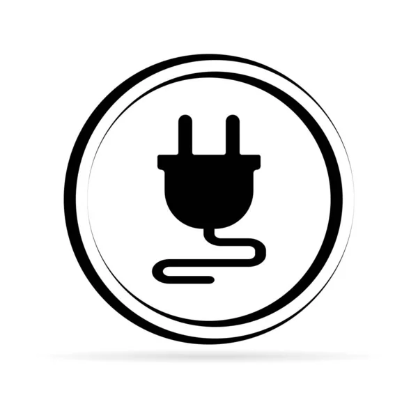 Zwarte Elektrische Pictogram Vector Illustratie Knop Logo Embleem — Stockvector