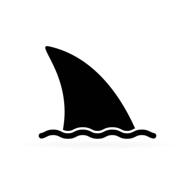 su üzerinde siyah köpekbalığı yüzgeci, vektör illüstrasyon