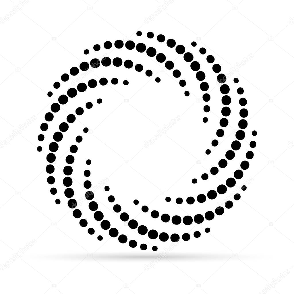 Vector vintage frame on a white background. Vortex of circle for text in middle of funnel. Circular frame for design. 