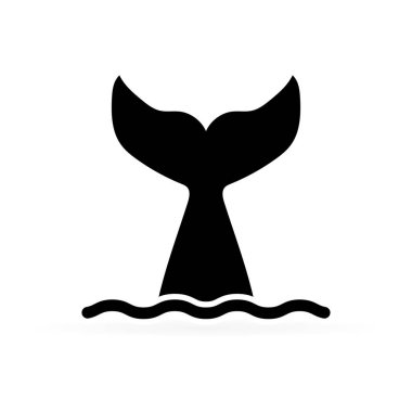 siyah balina kuyruk simgesi, vektör illüstrasyon