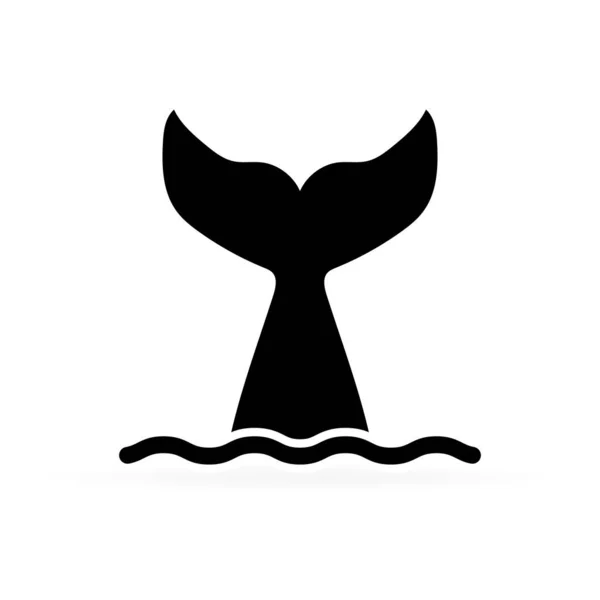 siyah balina kuyruk simgesi, vektör illüstrasyon