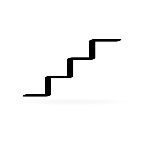 Black Steps Icon Stairs Sign Vector Illustration — Stock Vector