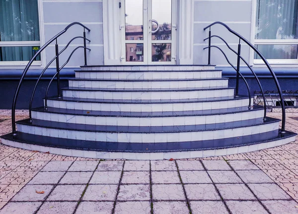 Store steps. Steps of modern tiles.