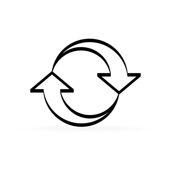 Icono Flecha Símbolo Negro Aislado Sobre Fondo Blanco Flecha Circular — Vector de stock