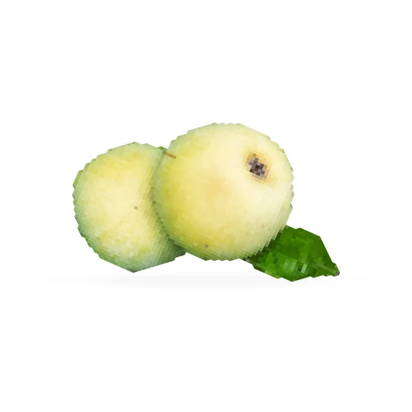 ベクトルグリーンリンゴ 低ポリ三角形スタイル ピクセルアート — ストックベクタ