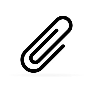 siyah eklemek simgesi, ofis sembolü, vektör illstration