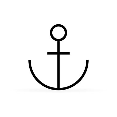 siyah çapa simgesi, vektör çizimi