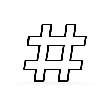 siyah hashtag simgesi, vektör çizimi