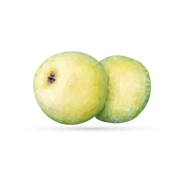 Vektor Grönt Äpple Låg Poly Trekantig Stil — Stock vektor