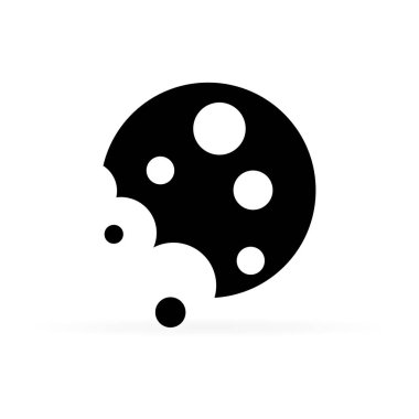 siyah çerez simgesi, gıda vektör illüstrasyon