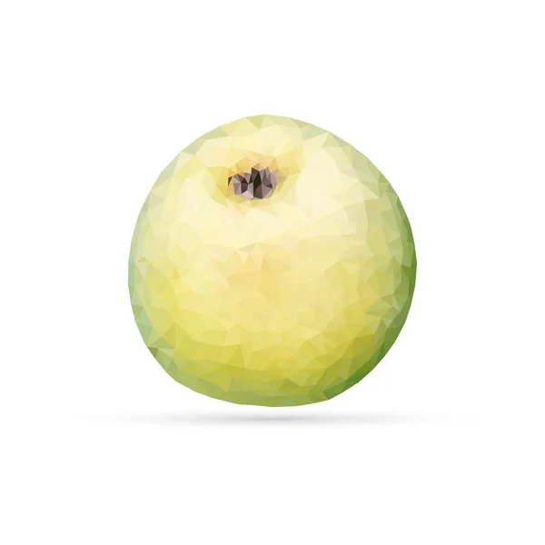 ベクトルグリーンリンゴ 低いポリ三角形の様式 — ストックベクタ