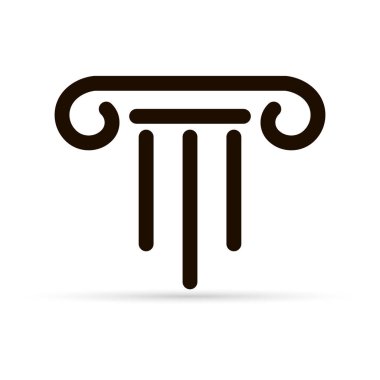 siyah sütun yunanca simgesi, vektör illüstrasyon