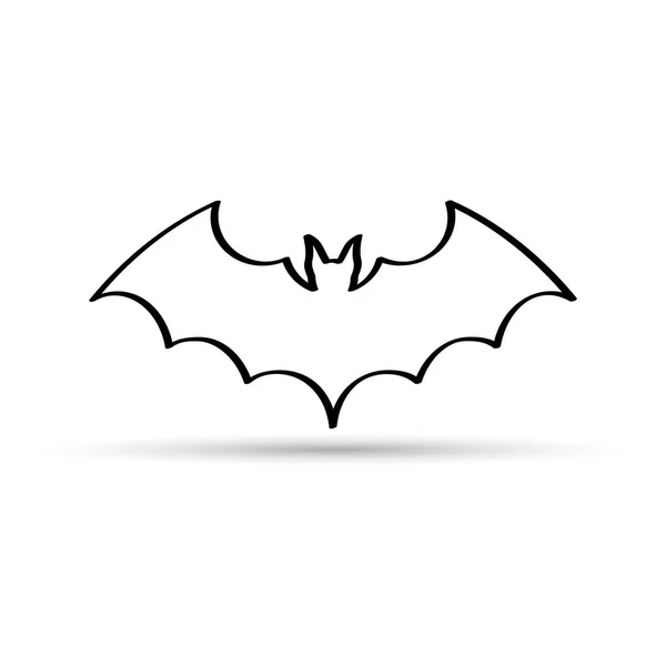 Svart Bat Ikonen Silhuett Stencil Halloween Symbol Flygande Bat Tecknad — Stock vektor