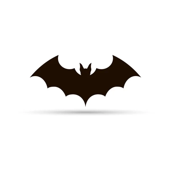 Ikona Černého Netopýra Silueta Vzorník Symbol Halloweenu Létající Netopýr Vektorový — Stockový vektor