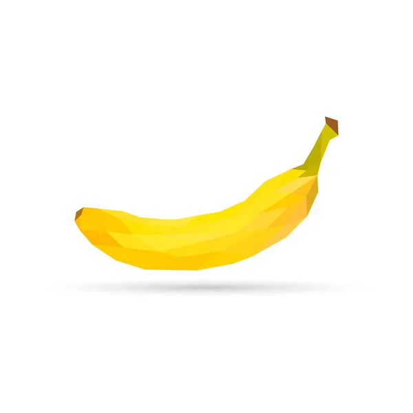 Low Poly Banane Polygonale Illustration Vektor Isoliert Auf Weißem Hintergrund — Stockvektor