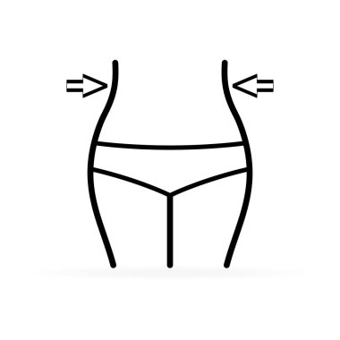 çizgi kadın diyet simgesi, vektör illüstrasyon