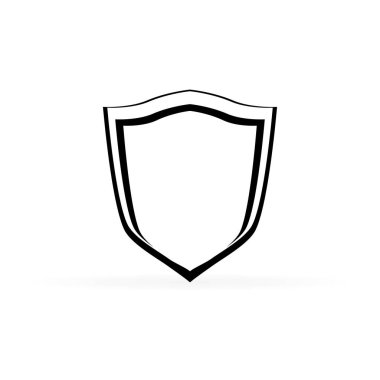 Kalkan simgesi . Web sitesi tasarımı, logosu, uygulaması, Ui için Kalkan sembolü. Vektör illüstrasyon. Kalkan, koruma simgesi vektörü, dolgulu düz işaret, piktogram.
