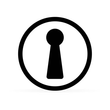 anahtar için anahtar deliği, web sitesi için düğme, vektör çizimi