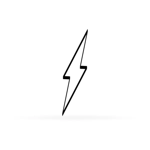 Блискавка Вектор Значок Грім Заряджає Енергією Електроенергію Батареї Лінія Грози — стоковий вектор